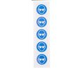 Safety Label, Square, Blue on White, Polyvinyl Chloride (PVC), Mandatory Action, 5pcs